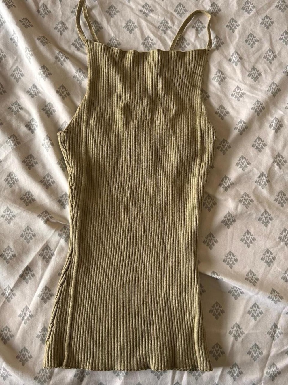 Zara Olive Green Ribbed Camisole